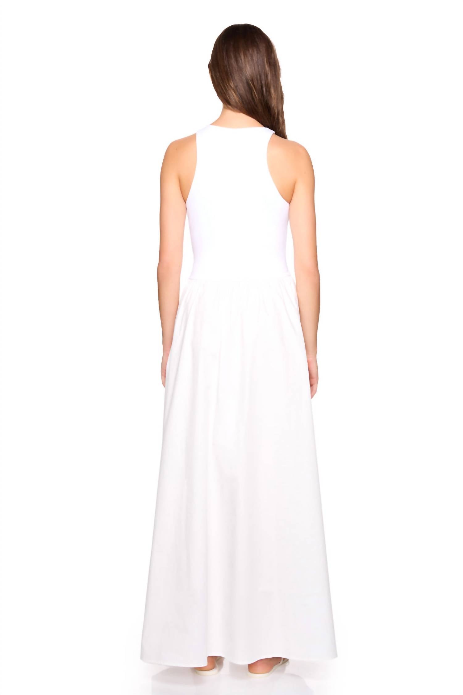 Susana Monaco Knit Poplin Racer Back Maxi Dress in sugar - women's dress - alternate view