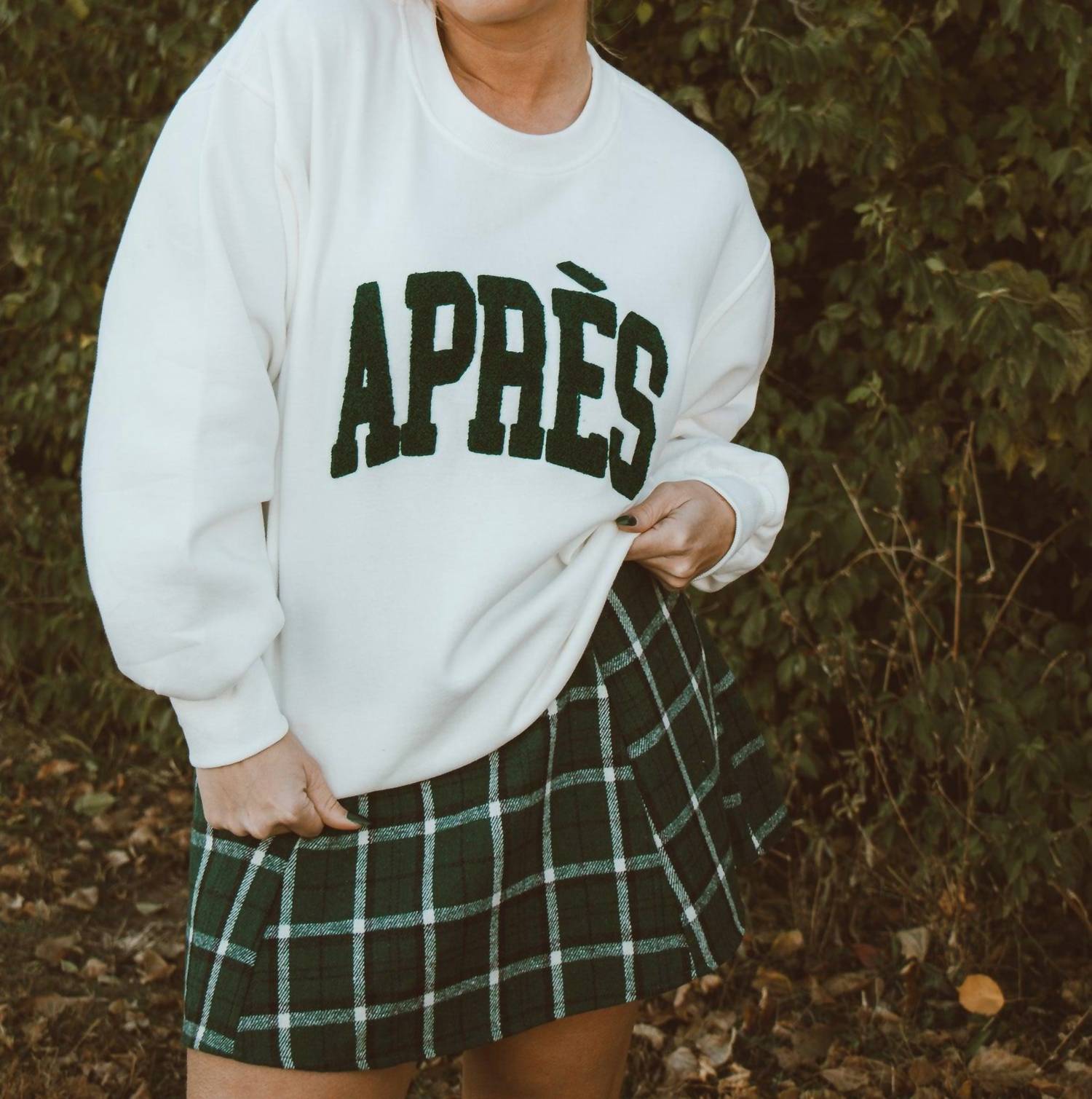 Panache Apparel Apres All Day Long Sleeve Sweatshirt in white - women's top