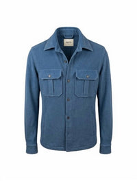 Manto Italia Men's Gubbio Shacket in 76 blue - men's jacket