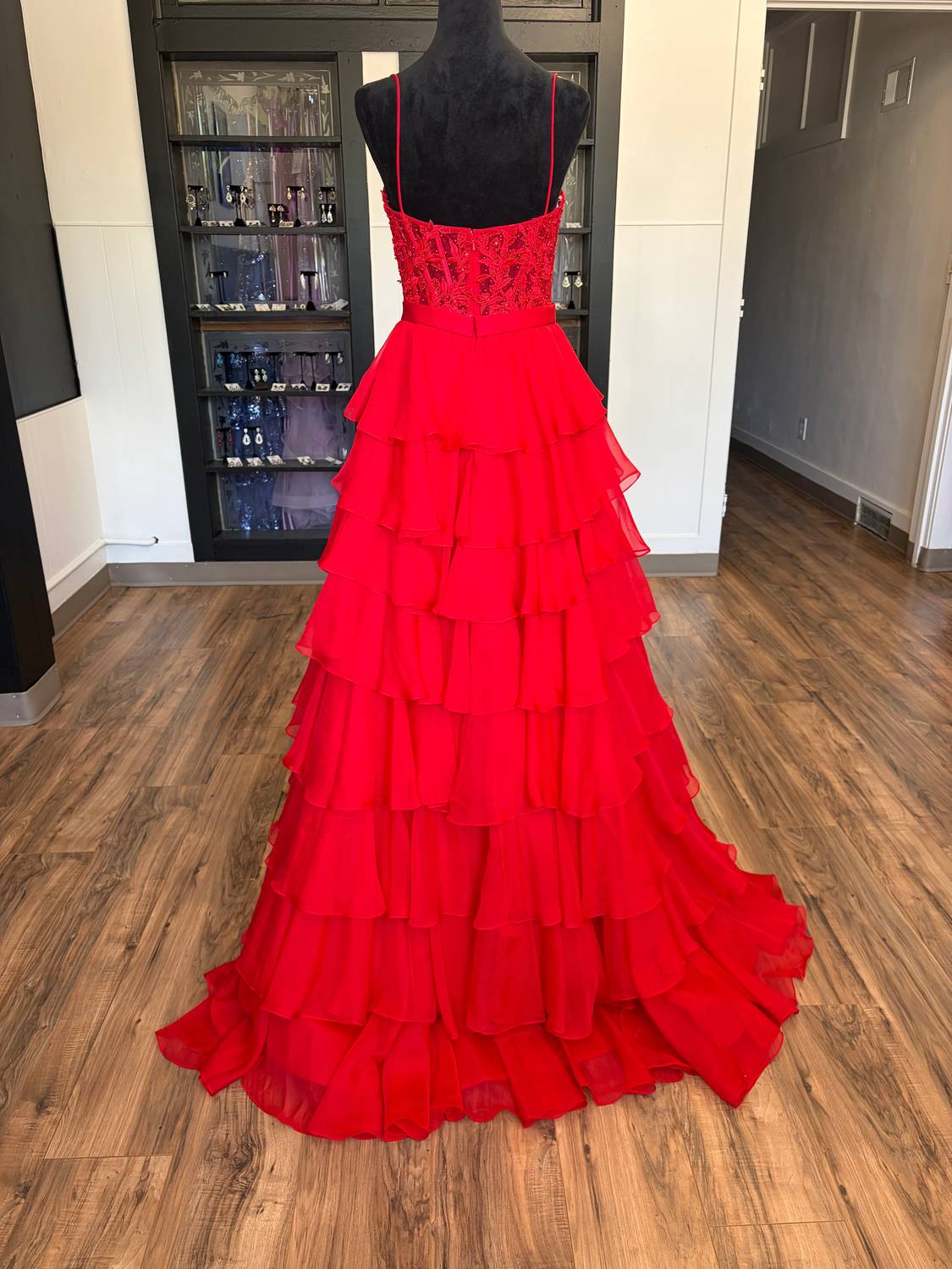 Sherri Hill - Women's Leaf Lace Corset Dress