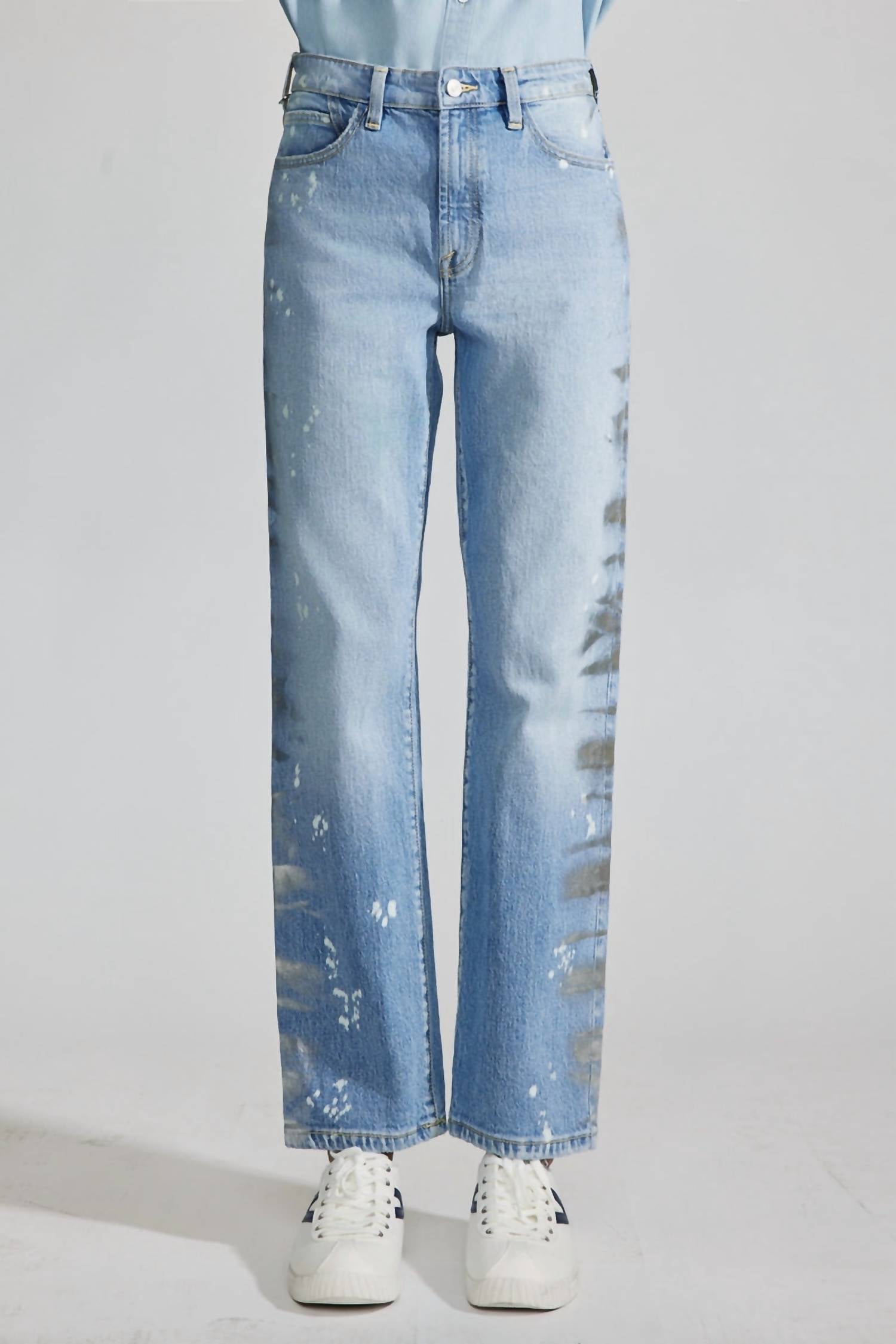 KanCan Straight Leg Jeans With Pattern in blue - women's jeans
