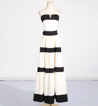 Productseeker Black and White Strapless Dress - women's dress