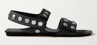 Khaite Women's Boden Flat with Studs in black - women's sandal