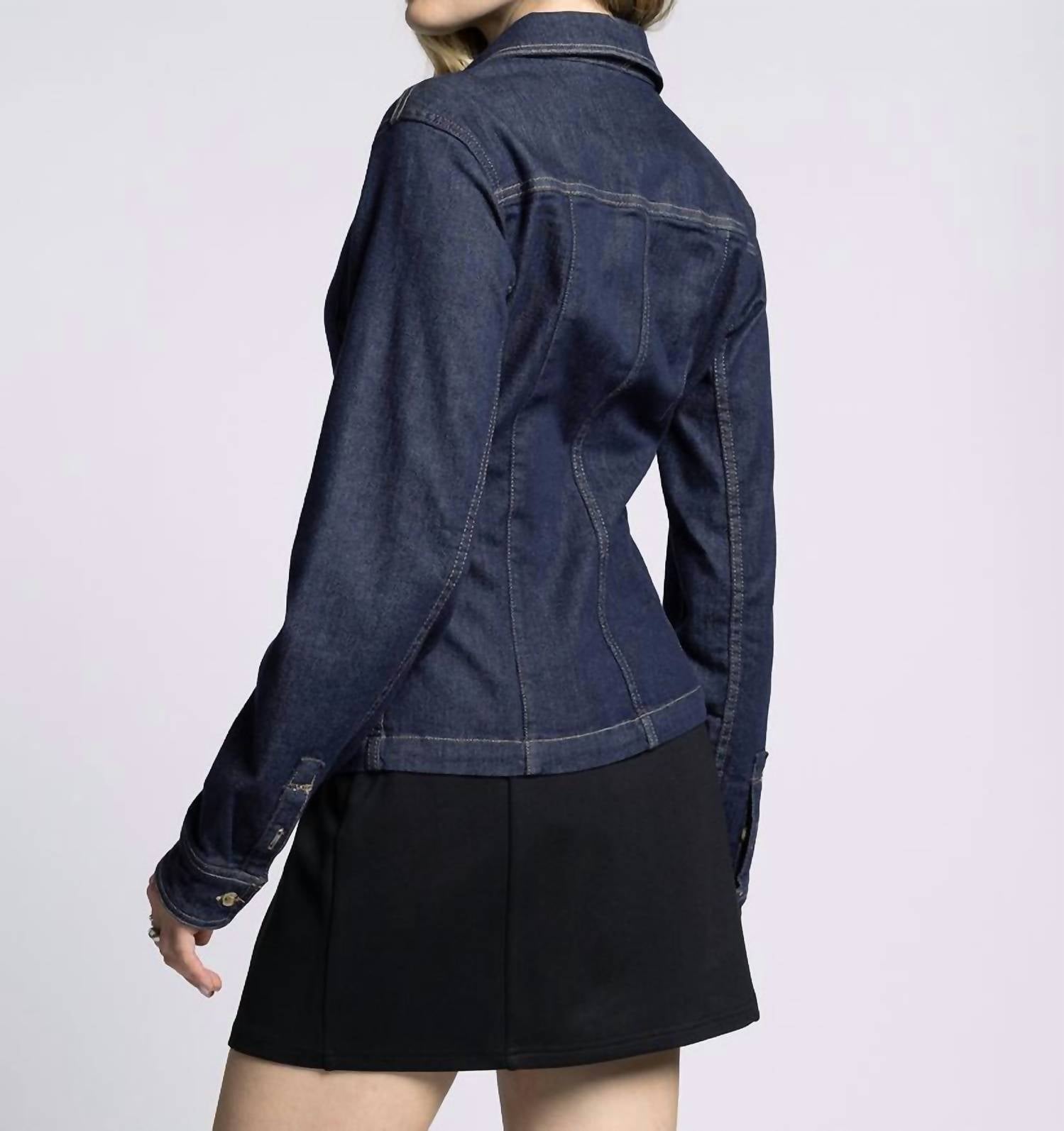 Weekend Los Angeles Estelle Denim Shirt in yvonne wash - women's shirt - detail view