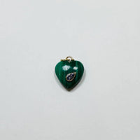 Theodosia - Women's Puffy Malachite Heart Pendant With Tanzanite