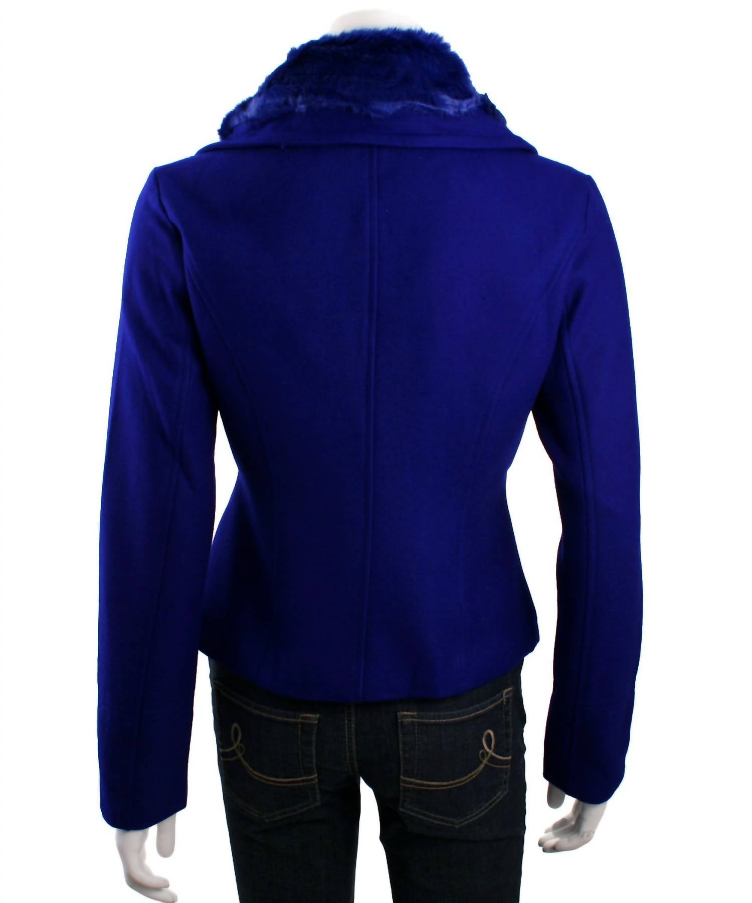 Lucy Paris - Faux Fur Collar Moto Jacket