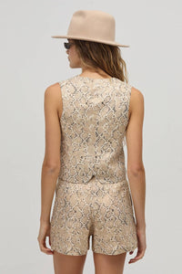 Lanhtropy - Women's Frida Metallic Linen Shorts