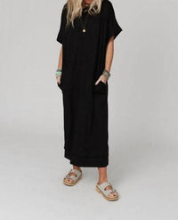 Three Bird Nest - Short Sleeve T-Shirt Maxi Dress