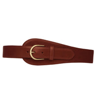 W. Kleinberg Women's Large Tab Matte Caiman Belt With Buckle in oil - women's accessory