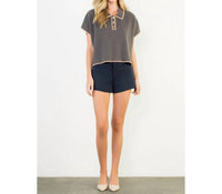 Thml - Cap Sleeve Collared Sweater