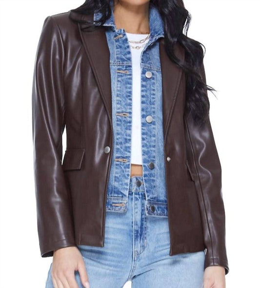 Blue Revival - Helen Blazer Unreal Leather With Removable Denim Insert