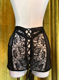Kilo Brava Embroidered Skirt & G-string Set in black embriodery - women's intimate - view 5