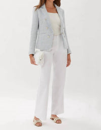 Ecru - Plaid Fitted Blazer