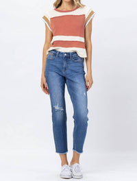 Judy Blue - Howdy High Waist Boyfriend Jean With Seam Stitch