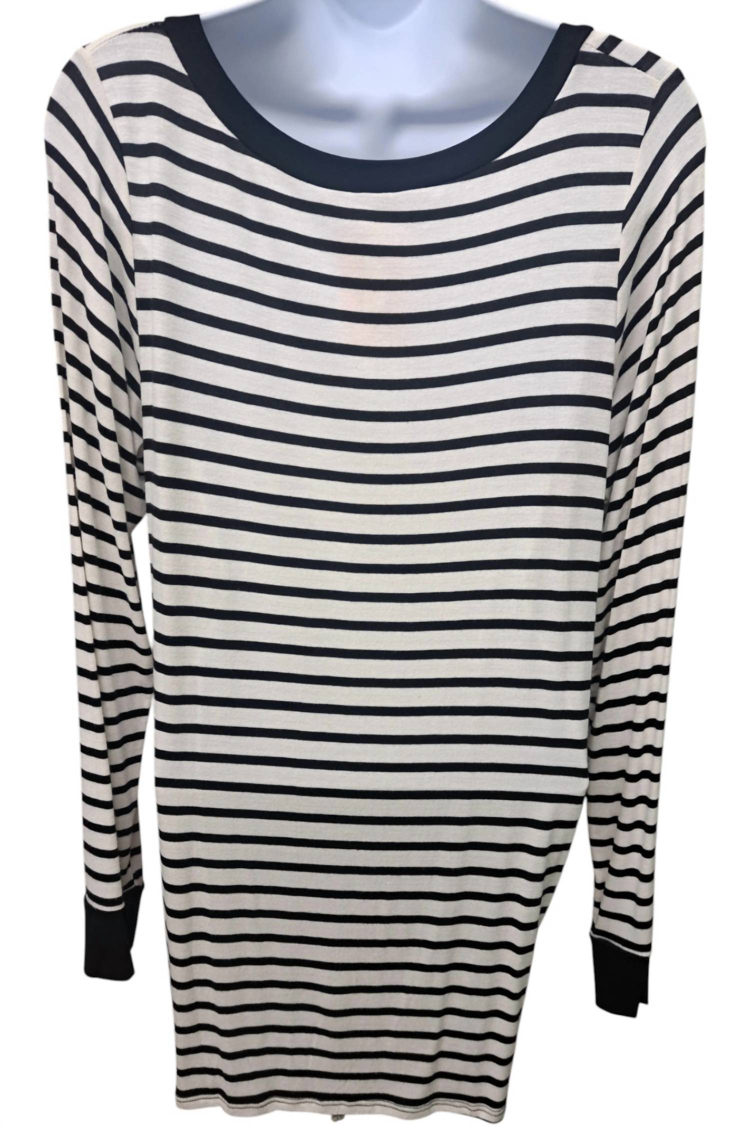 Sun & Moon - Women's Stripes Long Sleeved V Neck Top