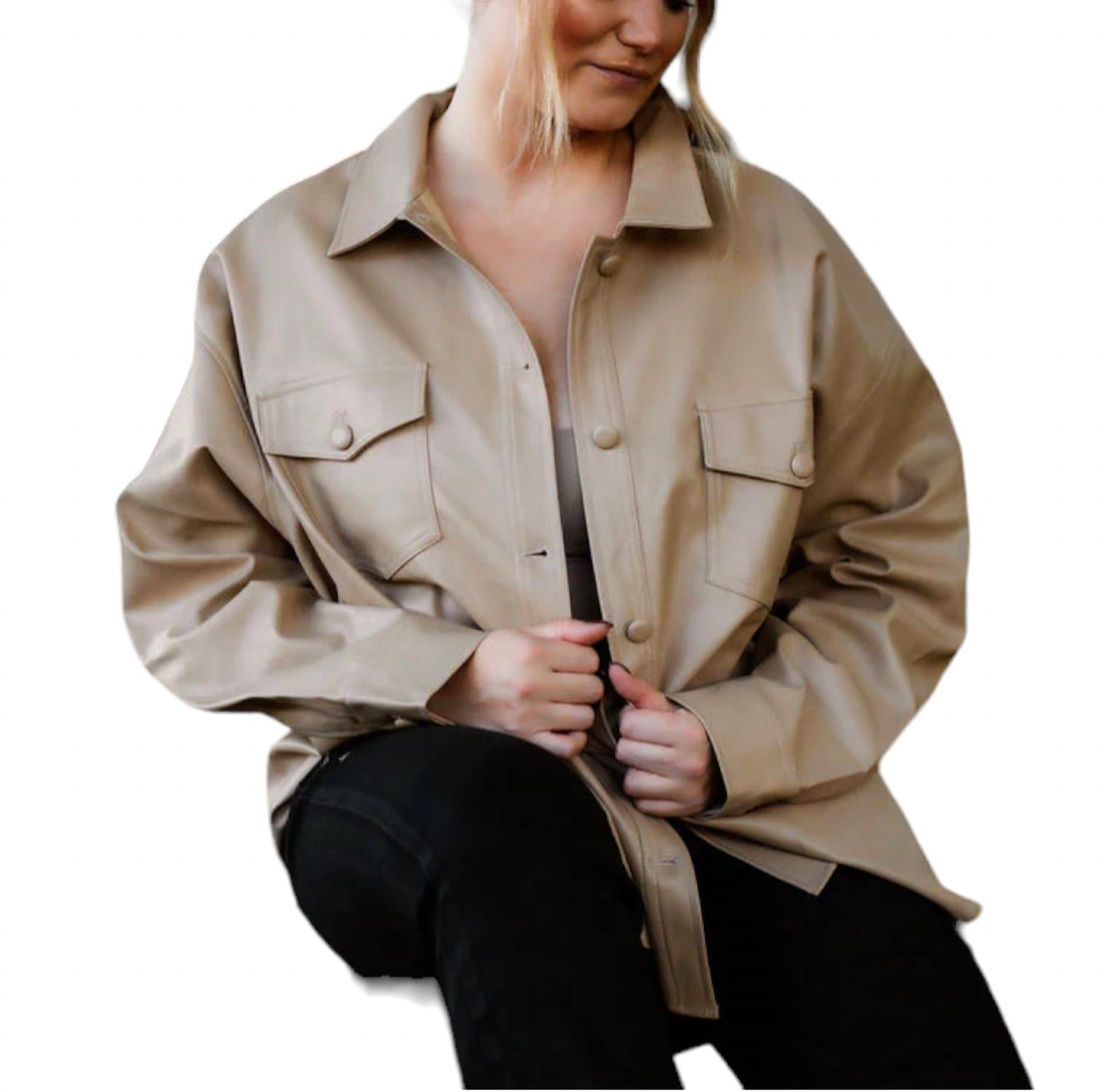 Curve Market - Maple Leather Shacket