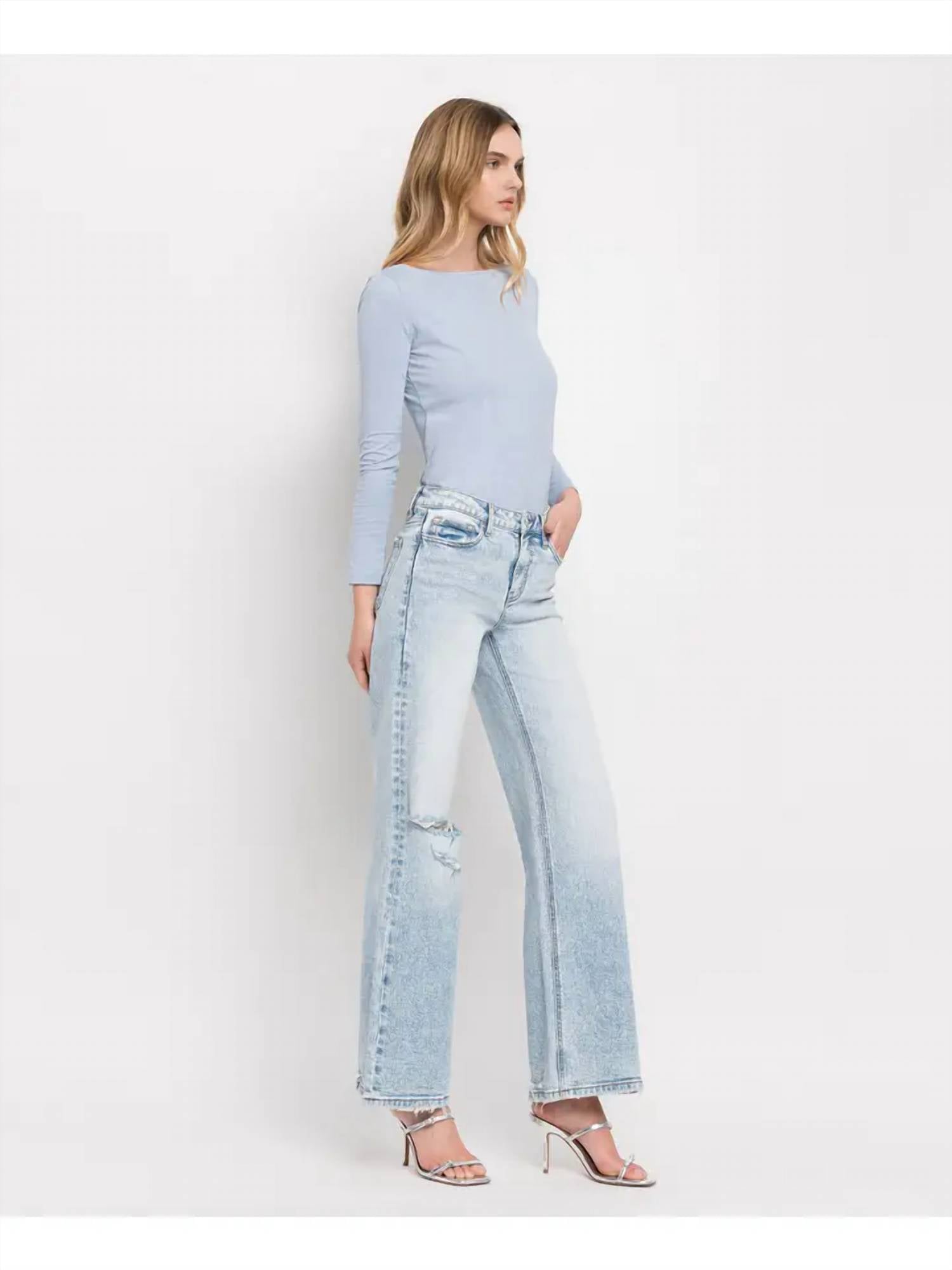 Vervet By Flying Monkey - Tummy Control Super High Rise Wide Leg Jeans