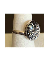Mosaico Women's Crystal Cocktail Ring in multi color - women's jewelry - detail view