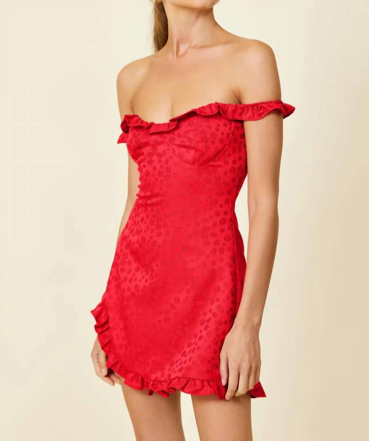 Line And Dot - Penni Off The Shoulder Ruffle Dress