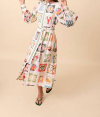 EMILY LOVELOCK Blythe Dress in summer stamp - women's dress - detail view