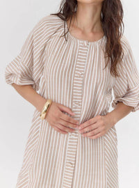 Greylin - Kyra Stripe Button Front Mini Dress