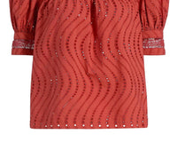 Ulla Johnson - Virginia Water Washed Eyelet Poplin Lace Collar Blouse