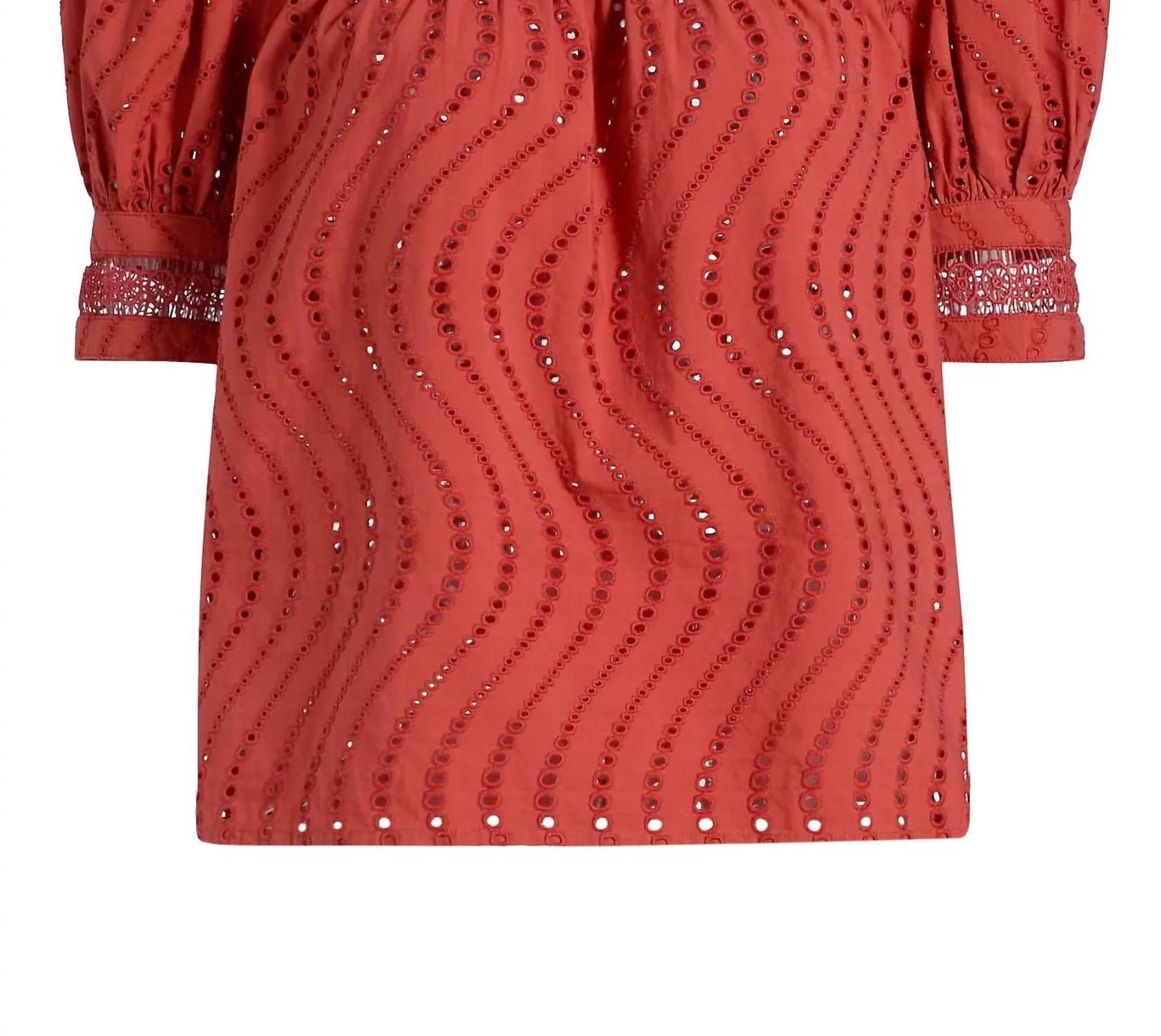 Ulla Johnson - Virginia Water Washed Eyelet Poplin Lace Collar Blouse