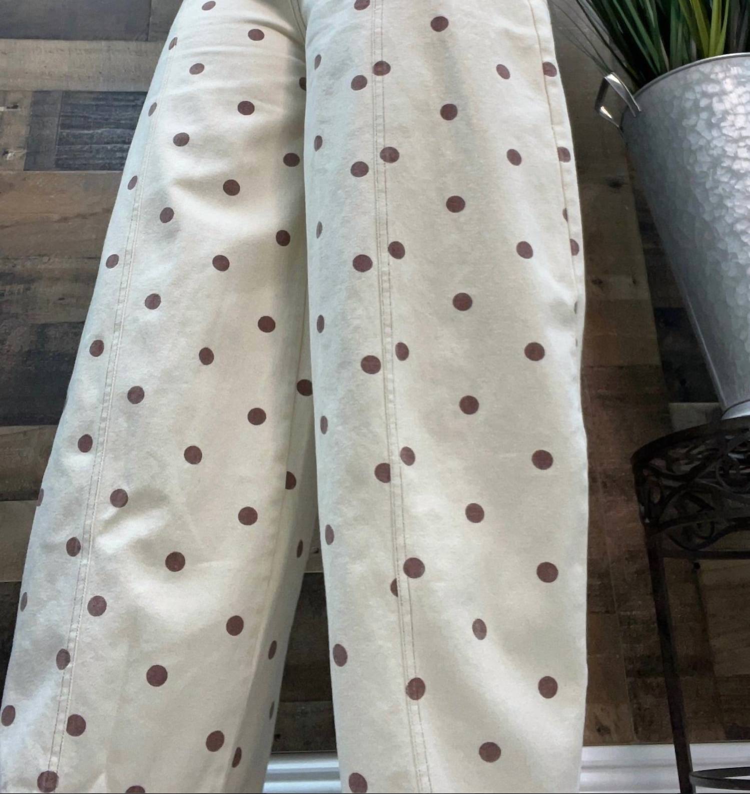 Peach Love - Polka Dot Gypsy Fit Wide Leg Pant