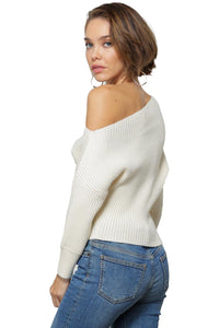 Line And Dot - Blair Asymmetrical Off Shoulder Sweater