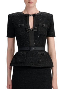 Self-Portrait - Sequin Knit Top