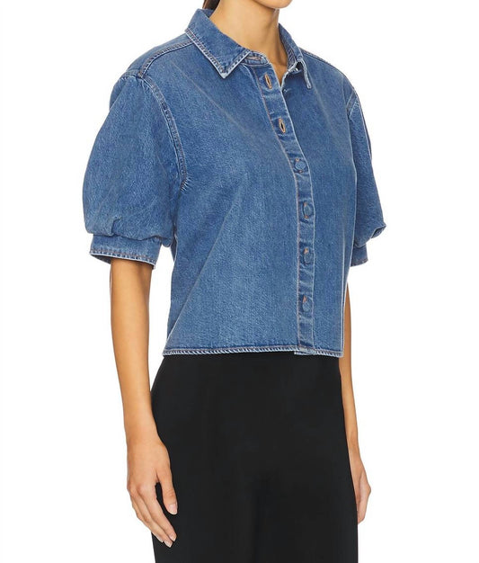 Frame - Billow Sleeve Denim Button-up Shirt