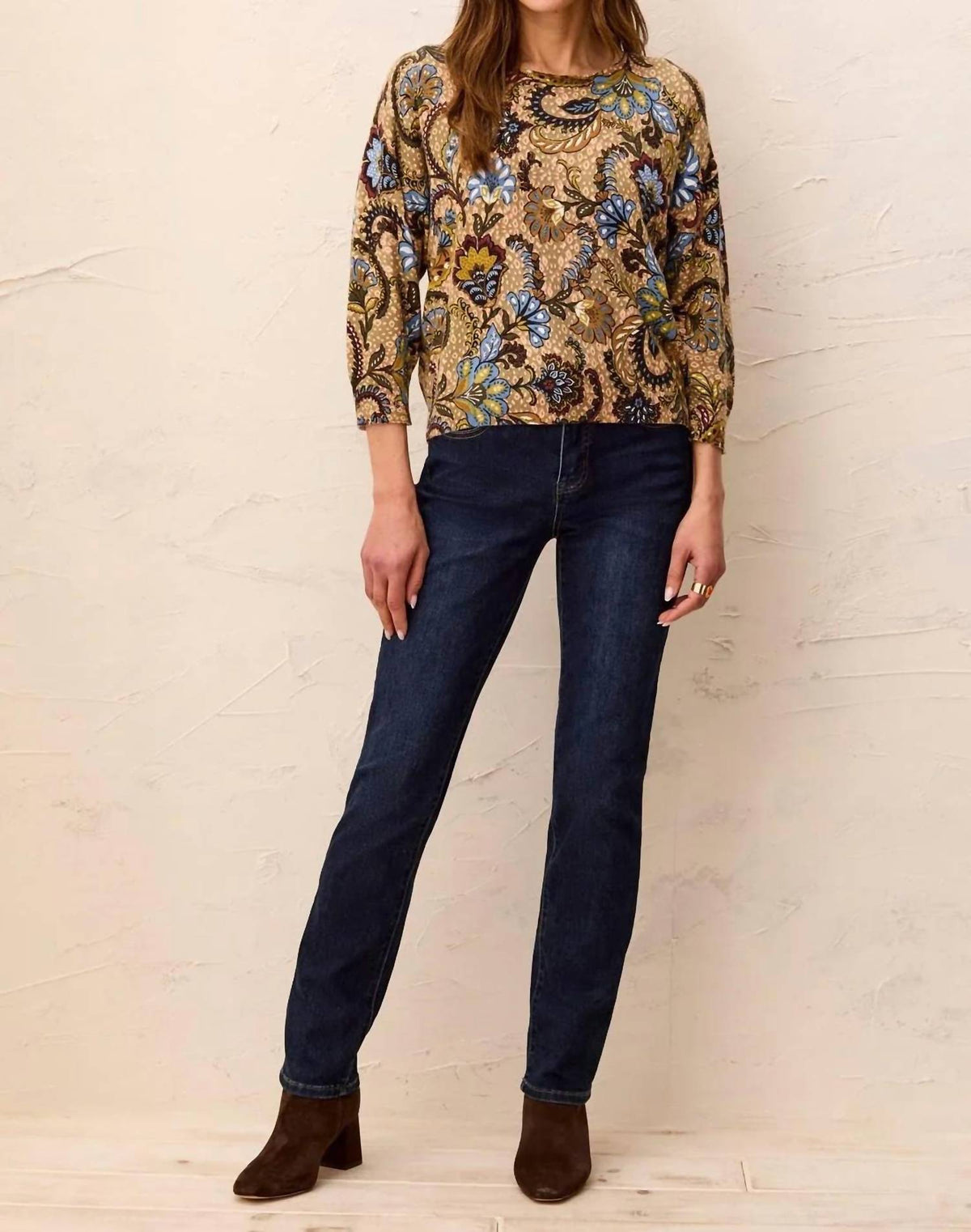Tribal - Three Quarter Sleeve Crewneck Sweater