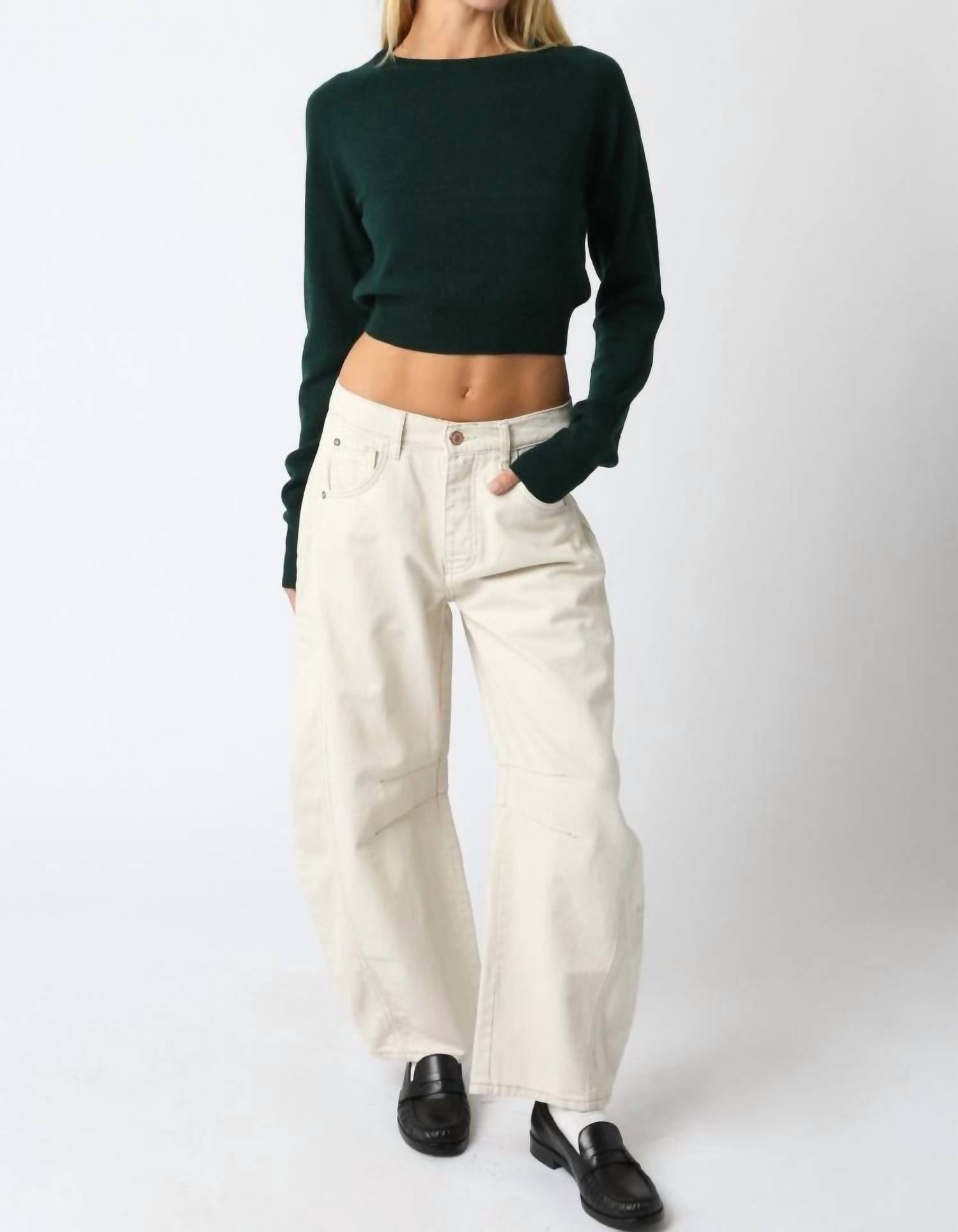 Olivaceous - Luz Cropped Knit Top