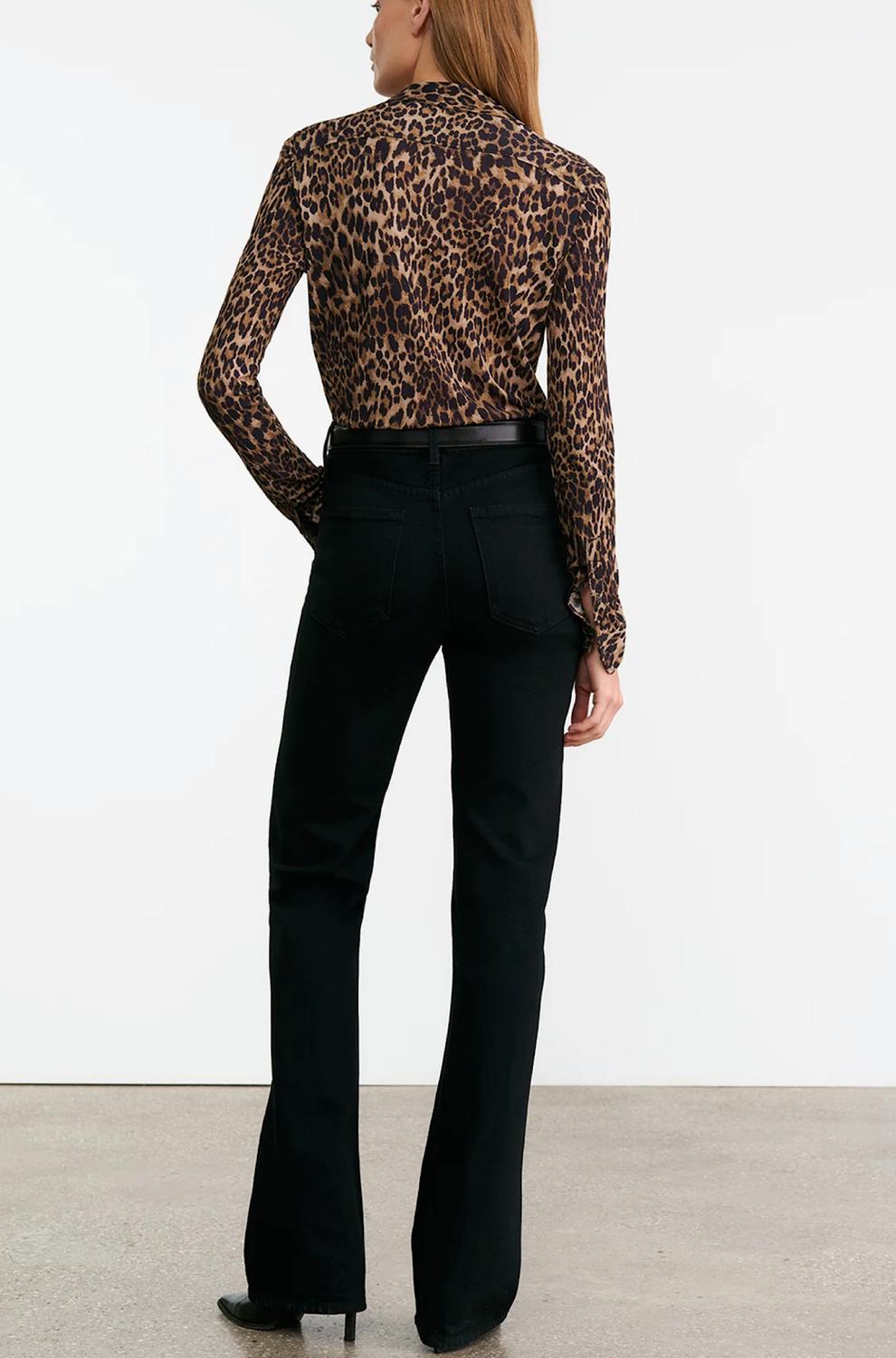 NILI LOTAN Celestine Shirt in vintage leopard - women's shirt - alternate view