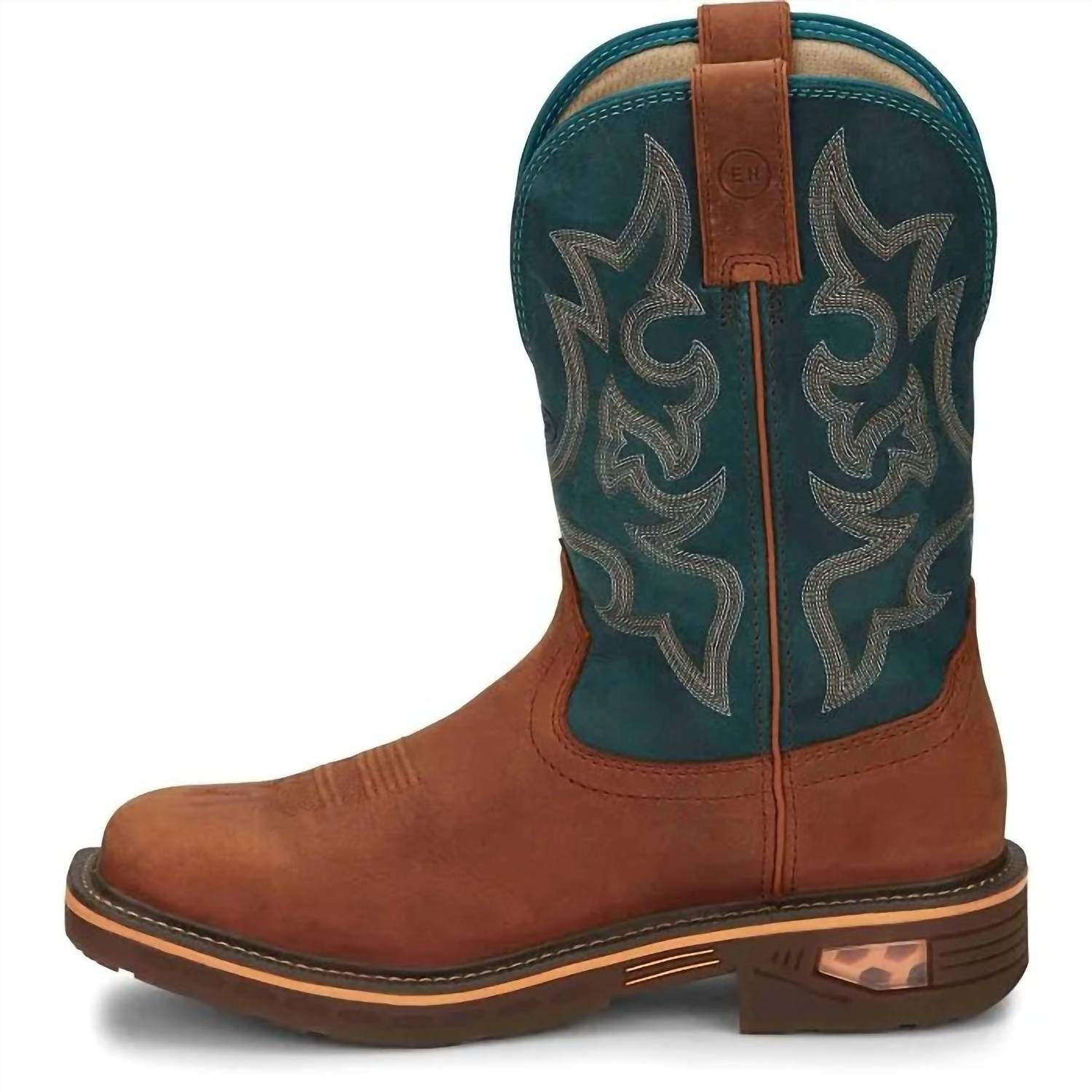 Justin Boots Men's Nano Comp-toe Commander Resistor Work Boot in russet turquoise - men's boots
