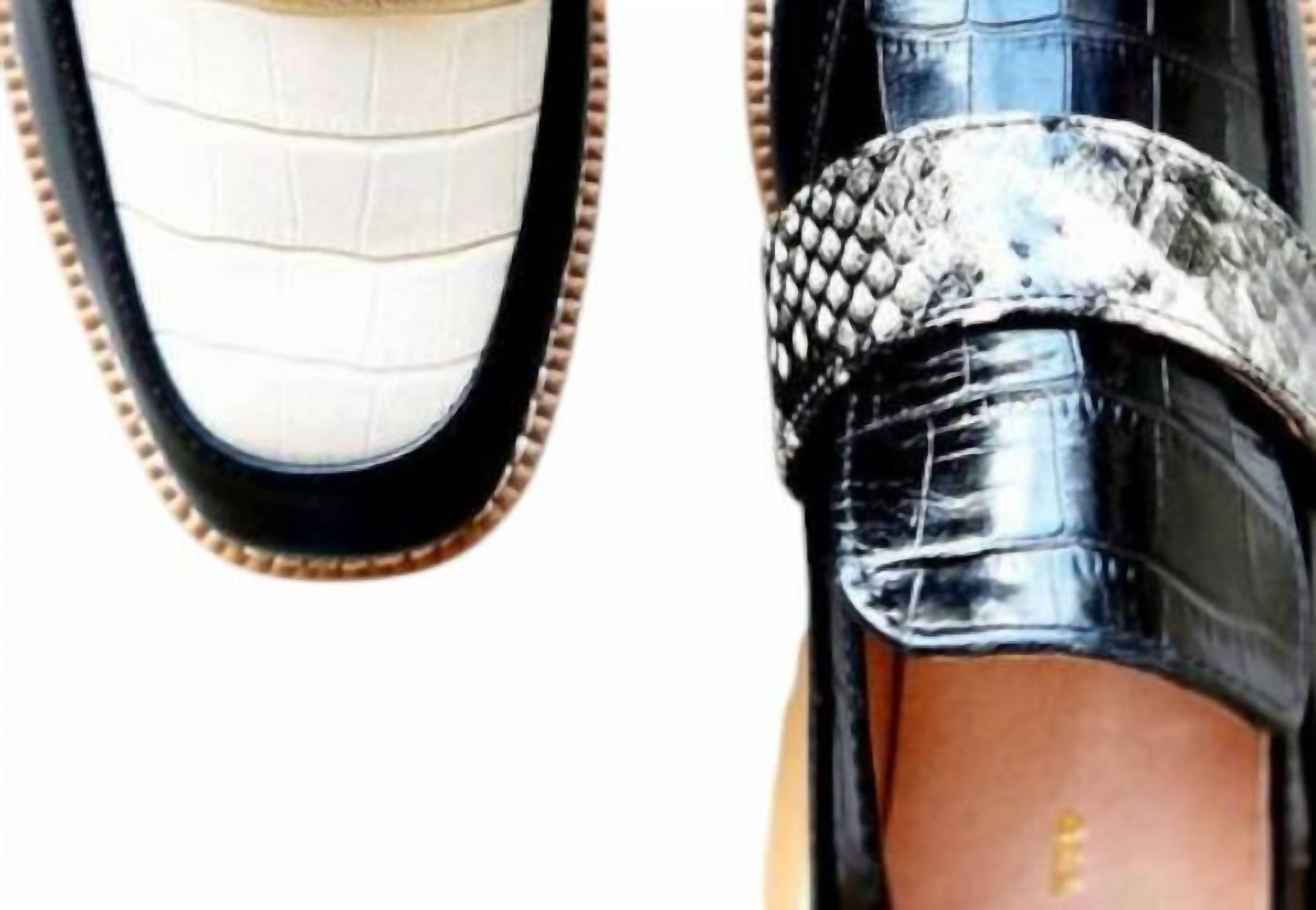 All Black - Women's Exotic Lugg Loafers