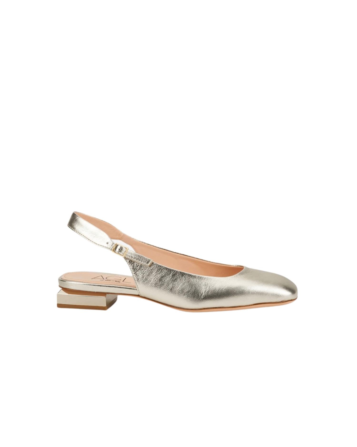 AGL Women's Sandy Metallic Block Flat in gold - women's flats - view 4