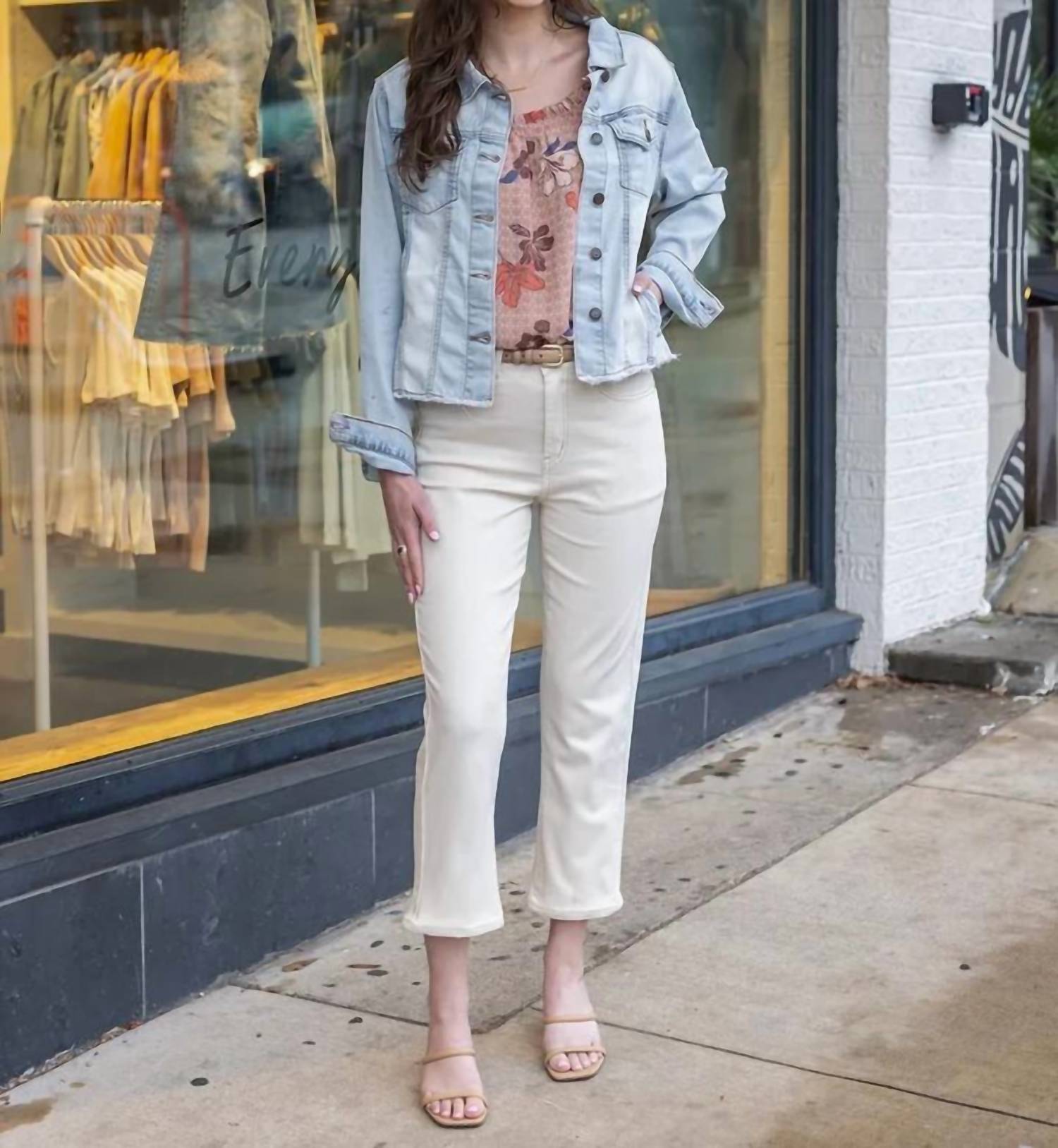 Grace And Lace - Mel's Favorite Straight Leg Cropped Denim Jeans