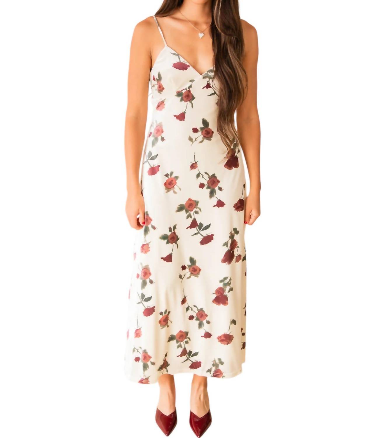Lucy Paris - Eternal Flower Suede Midi Dress