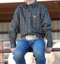 Cinch - Long Sleeve Geometric Print Button Down