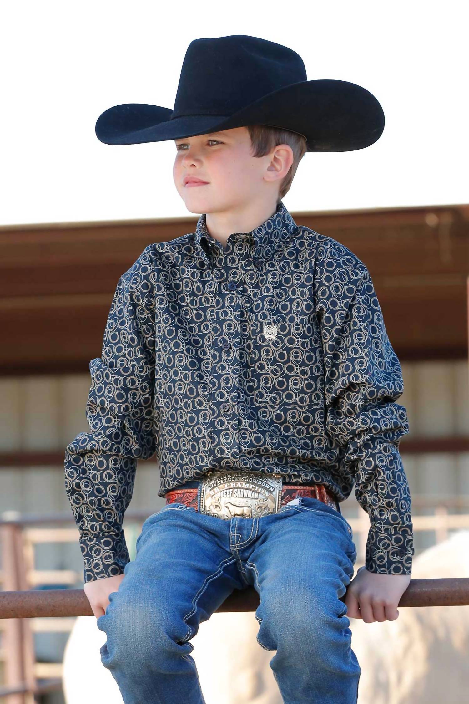 Cinch - Long Sleeve Geometric Print Button Down