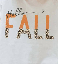 Tultex Apparel - Girls Leopard Hello Fall T-shirt