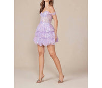 Nox Anabel - Rylan Off Shoulder Tiered Homecoming Dress