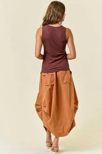 Doe And Rae - Side Tuck Detail Midi Skirt