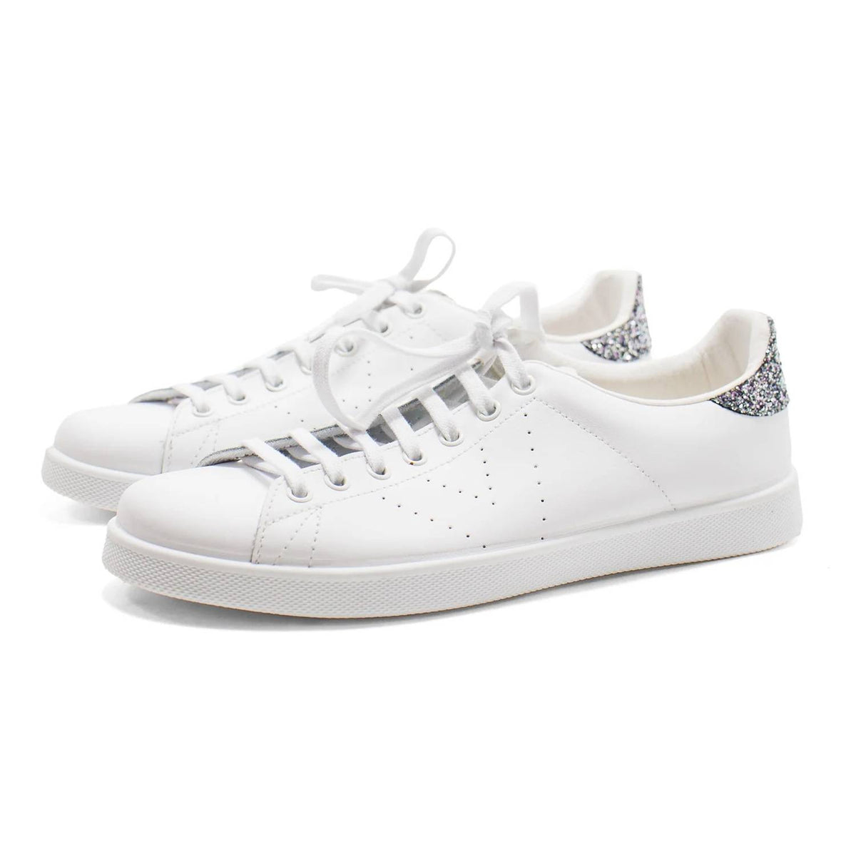 Victoria - Women's Glitter Leather Sneakers