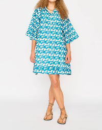 Mirth Faro Dress in azure popova - women's dress - detail view