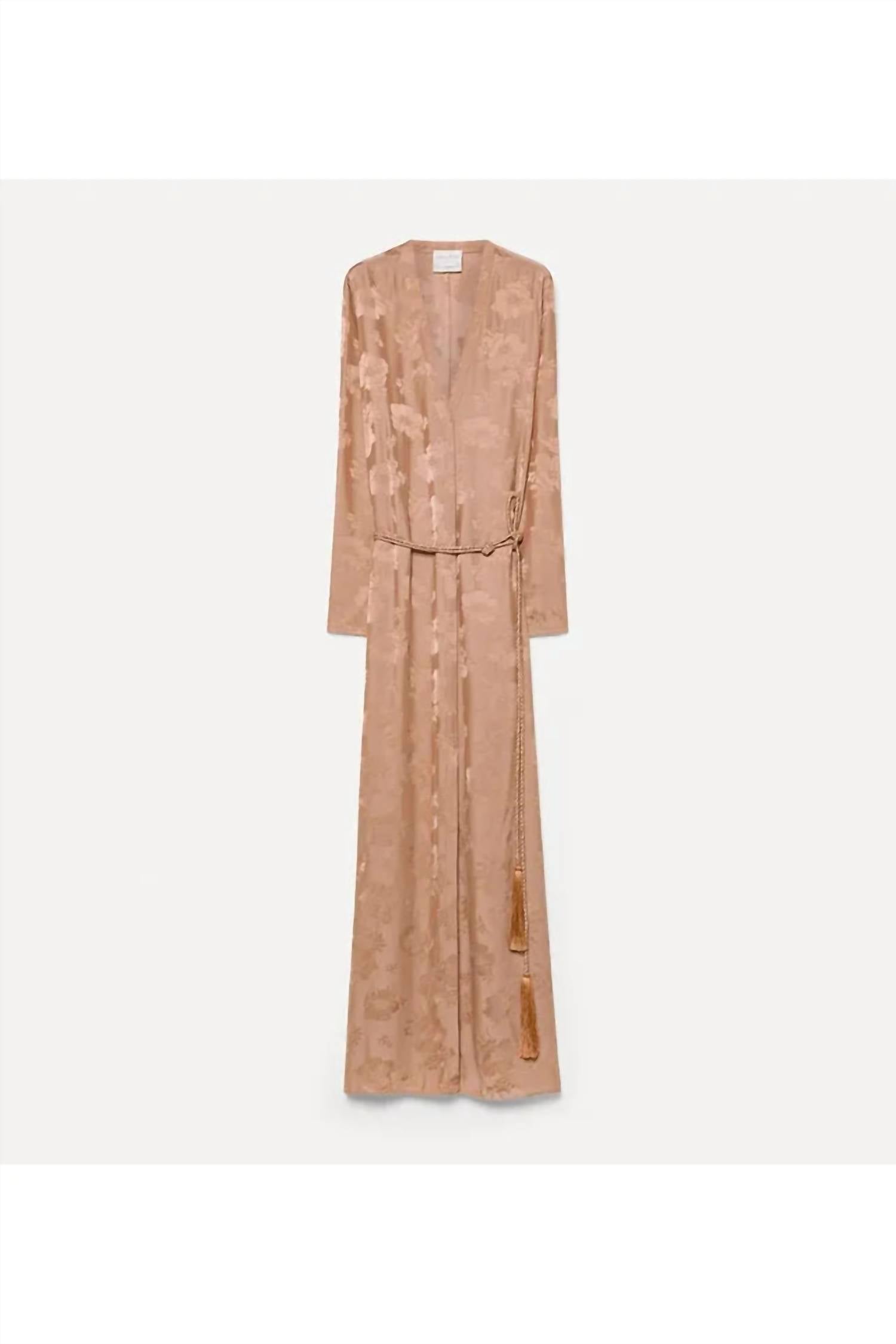 forte forte Long Sleeve Bouquet Maxi Dress in glicine - women's dress - view 5