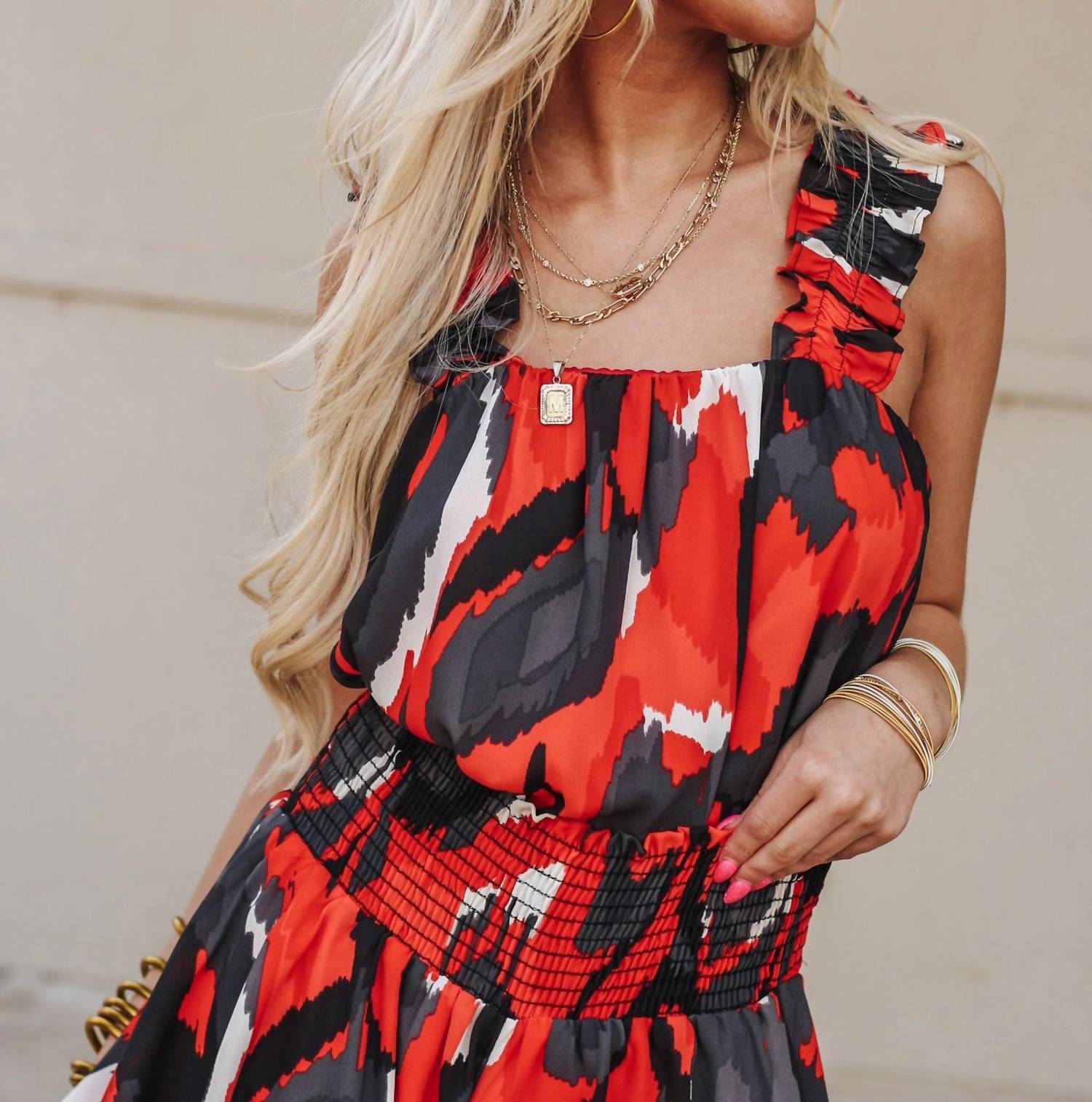 Adrienne - Zoey Black & Red Tank