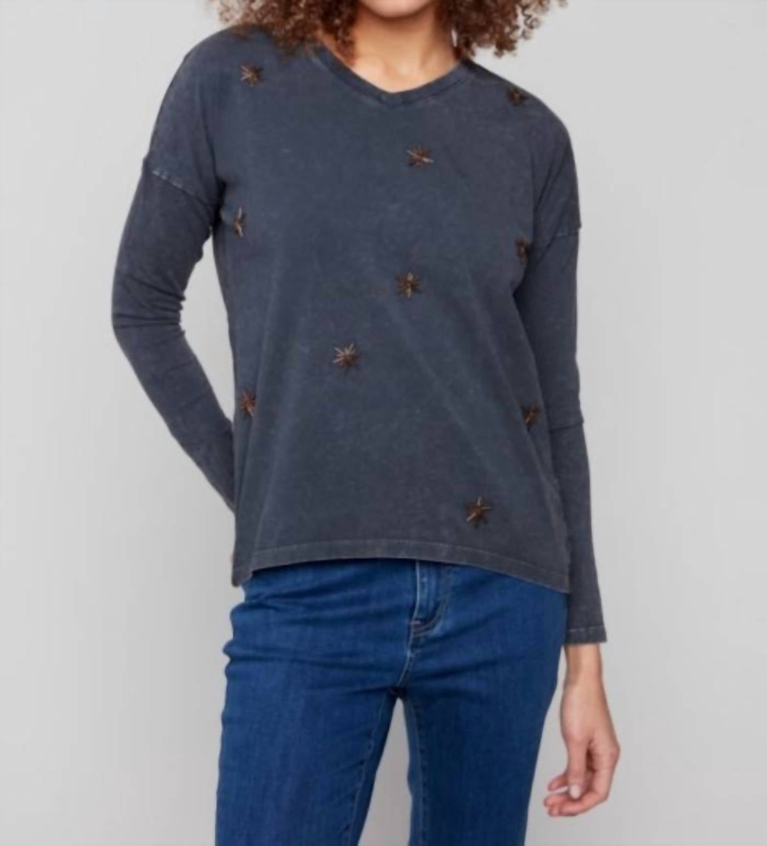 Charlie B - Beaded Knit Top