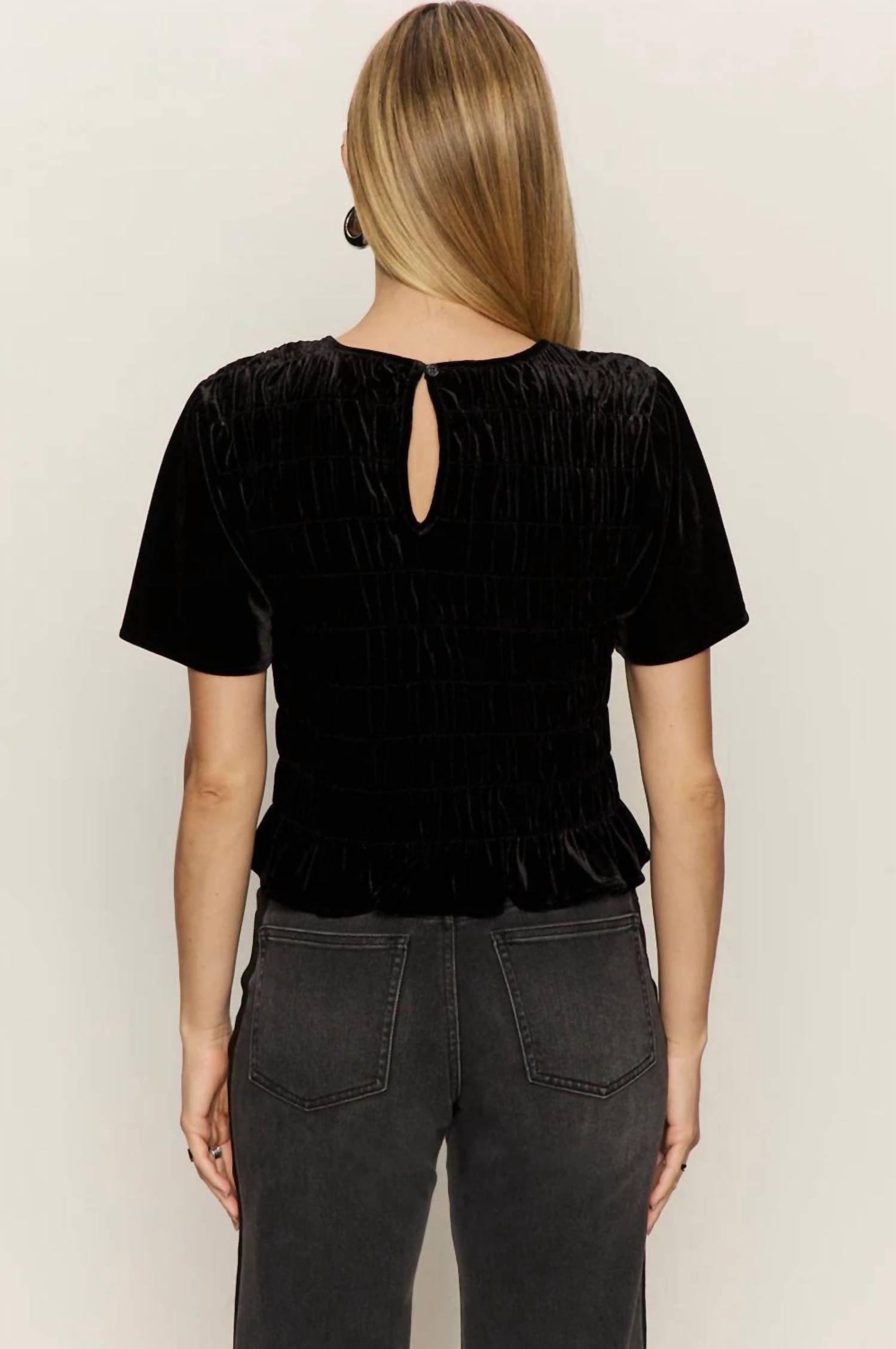 Sanctuary We Belong Together Velvet Top in black 1 - women's t-shirt - detail view
